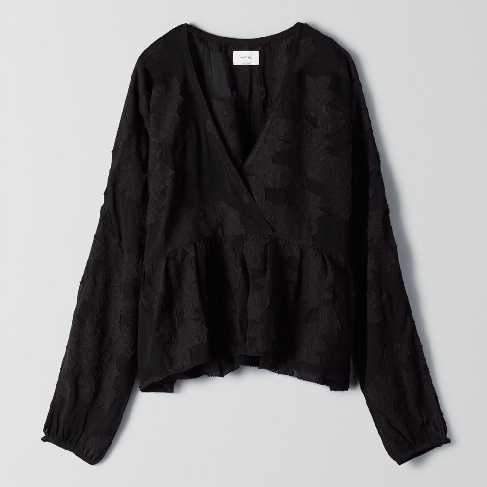 Wilfred Black Peplum Blouse